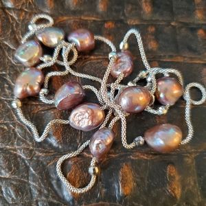 Fabulous Frédéric Duclos Black Baroque Pearl Necklace
